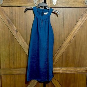 Linen navy dress